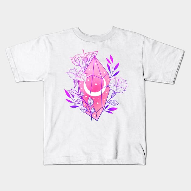 Moonflower crystal Kids T-Shirt by OccultOmaStore